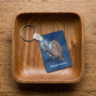 Quirky Armadillo Add Your Text Fantasy Character Key Ring