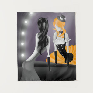 Quirky Ballerina & Dancer refection  Yellow  Tapestry