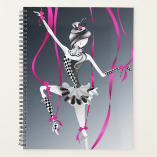 Quirky Ballerina Puppet Pink Ribbons  Planner