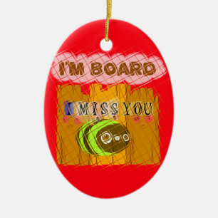 Quirky Bee Art Print Ceramic Tree Decoration