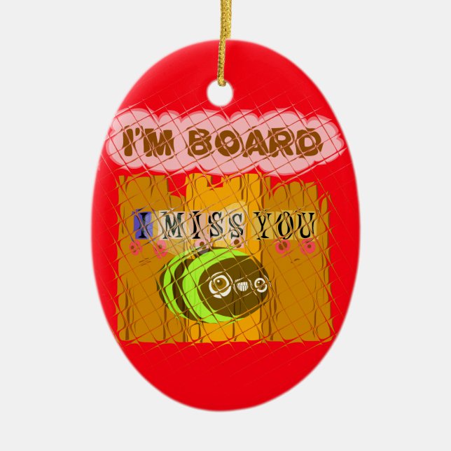 Quirky Bee Art Print Ceramic Tree Decoration (Front)
