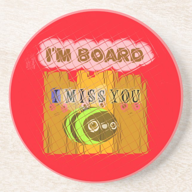 Quirky Bee Art Print Coaster (Front)