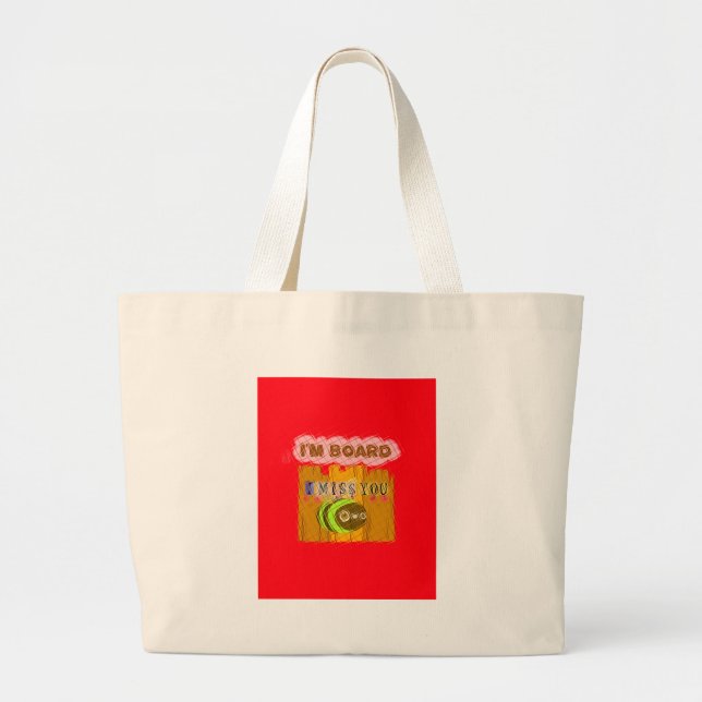 Quirky Bee Art Print Large Tote Bag (Front)