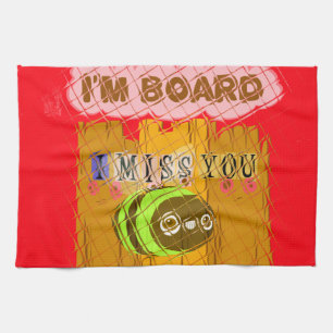 Quirky Bee Art Print Tea Towel