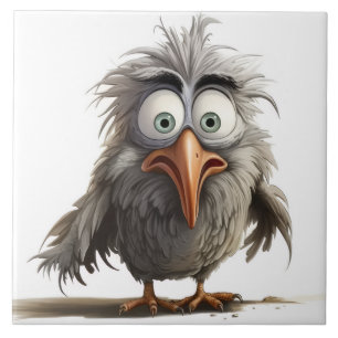 Quirky bird background ceramic tile