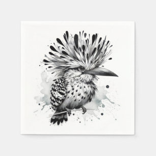 Quirky Bird Ink Sketch Napkin
