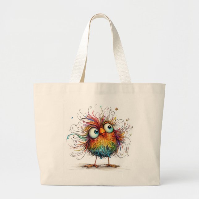 Quirky Bird  Large Tote Bag (Front)