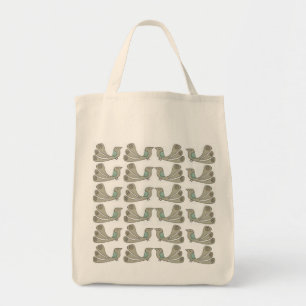 quirky bird multi grocery tote bag