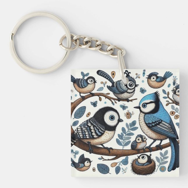 Quirky Birds Key Ring (Front)