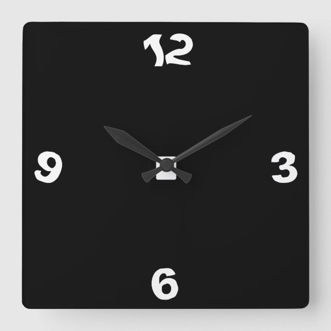 Quirky Black and White> Wall Clock (Front)