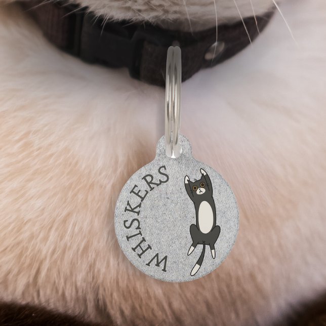 Quirky Black Cat Personalised Pet Tag (Creator Uploaded)