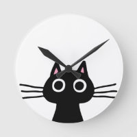 Quirky Black Kitty Cat with Long Whiskers