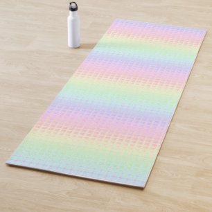 Quirky Boho Kawaii Cute Funky Pastel Rainbow Plaid Yoga Mat