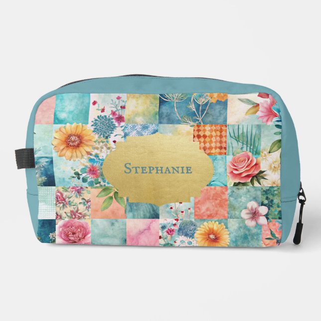Quirky Boho Patchwork pattern make up bag (Front)