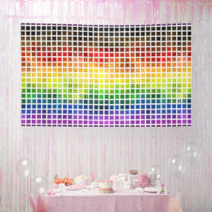 Quirky Boho Plaid Colourful Gay Rainbow Pride Flag Banner