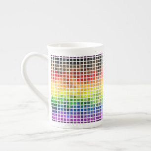 Quirky Boho Plaid Colourful Gay Rainbow Pride Flag Bone China Mug