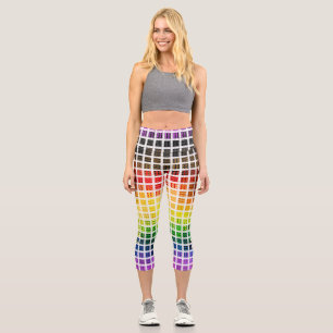 Quirky Boho Plaid Colourful Gay Rainbow Pride Flag Capri Leggings