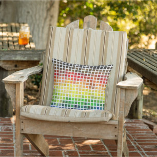 Quirky Boho Plaid Colourful Gay Rainbow Pride Flag Cushion