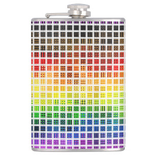 Quirky Boho Plaid Colourful Gay Rainbow Pride Flag Hip Flask