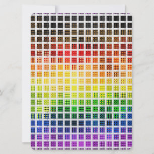 Quirky Boho Plaid Colourful Gay Rainbow Pride Flag Holiday Card