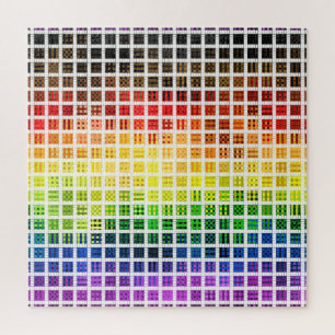 Quirky Boho Plaid Colourful Gay Rainbow Pride Flag Jigsaw Puzzle