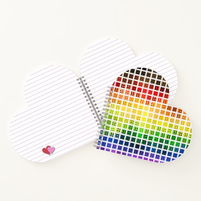 Quirky Boho Plaid Colourful Gay Rainbow Pride Flag Notebook (Inside)