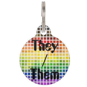 Quirky Boho Plaid Colourful Gay Rainbow Pride Flag Pet Tag