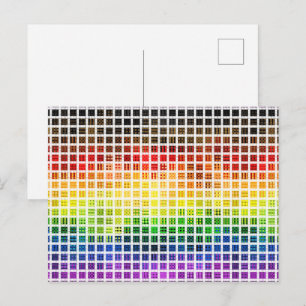 Quirky Boho Plaid Colourful Gay Rainbow Pride Flag Postcard
