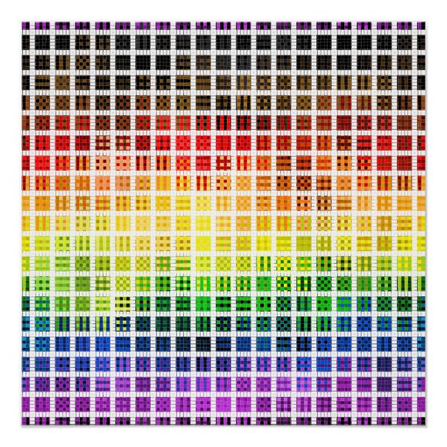 Quirky Boho Plaid Colourful Gay Rainbow Pride Flag Poster (Front)