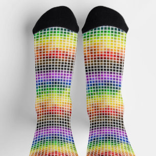 Quirky Boho Plaid Colourful Gay Rainbow Pride Flag Socks