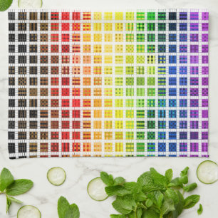 Quirky Boho Plaid Colourful Gay Rainbow Pride Flag Tea Towel