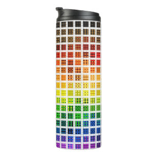 Quirky Boho Plaid Colourful Gay Rainbow Pride Flag Thermal Tumbler