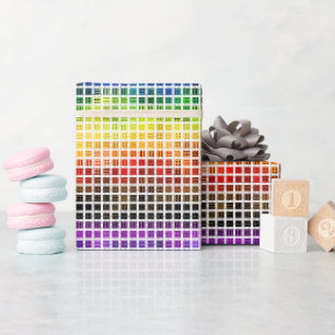 Quirky Boho Plaid Colourful Gay Rainbow Pride Flag Wrapping Paper
