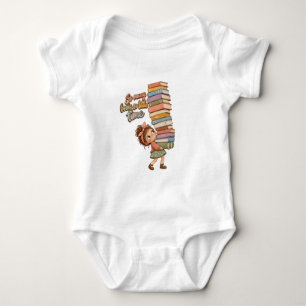 Quirky Book Lover Girl Clipart, Cute Girl with Gia Baby Bodysuit