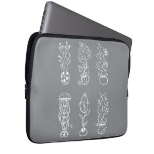 Quirky botanical laptop sleeve