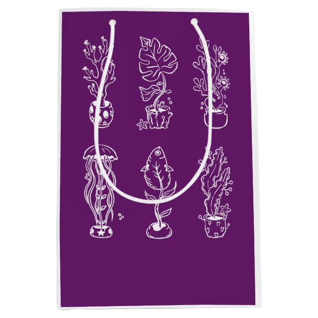 Quirky botanical medium gift bag (Front)