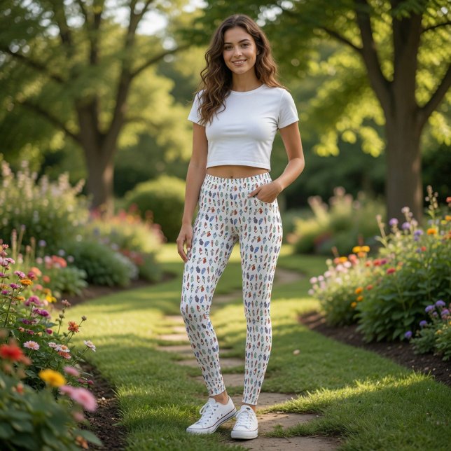 Quirky Cartoon Bird Pattern Leggings (Creator Uploaded)
