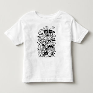 Quirky Cartoon Character Crowd Toddler T-Shirt