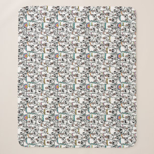 Quirky Cartoon Llama Herd Doodle Sherpa Blanket