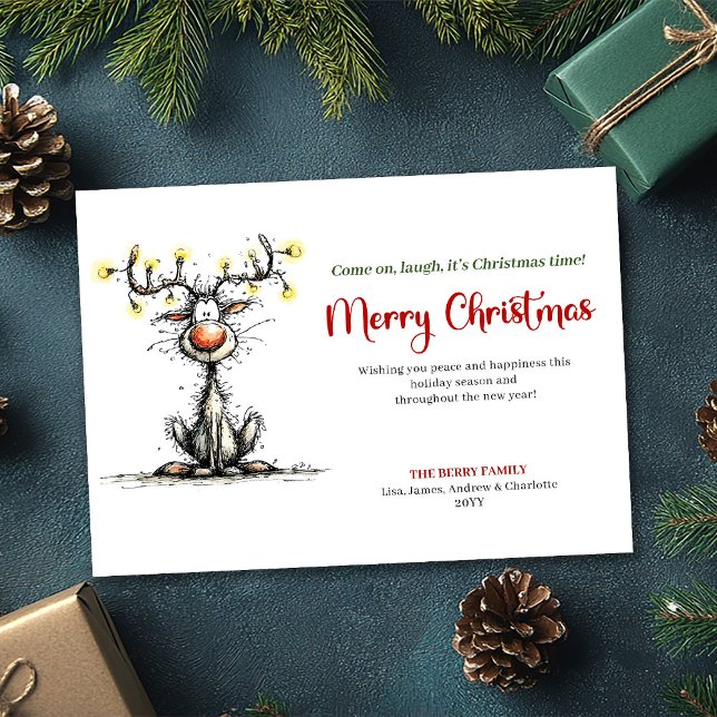 Quirky cartoon reindeer Christmas greeting card (Quirky cartoon reindeer Christmas greeting card

)