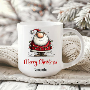Quirky Cartoon Santa Humour Festive Coffee Mug