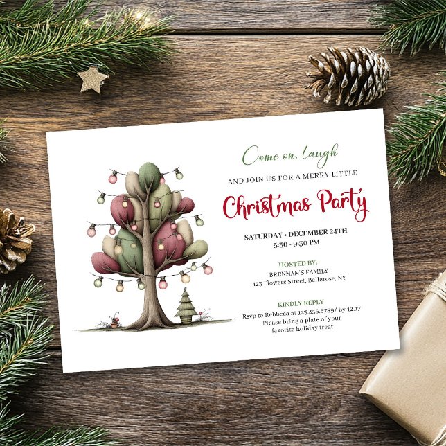 Quirky cartoon tree Christmas party invitation (Quirky cartoon tree Christmas party invitation

)