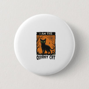 Quirky Cat Halloween Vintage Engraving T-Shirt Des 6 Cm Round Badge