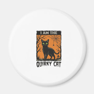 Quirky Cat Halloween Vintage Engraving T-Shirt Des Magnet