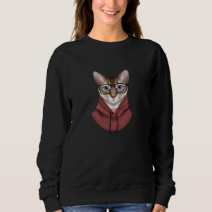 Quirky Cat in Glasses Custom Cozy Sweatshirt