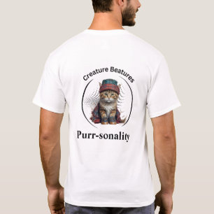 quirky Cat in Scottish Tartan Funny Sarcasm T-Shirt