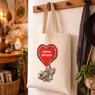 Quirky Cat Shopping Is My Catnip Alternative Art Tote Bag