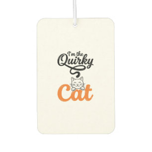 Quirky Cat Vintage Engraving Cat Lover Design_1 Car Air Freshener