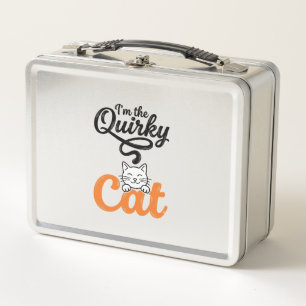 Quirky Cat Vintage Engraving Cat Lover Design_1 Metal Lunch Box