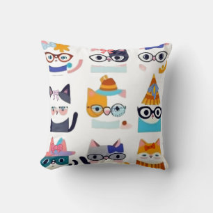 Quirky Cat Whimsical Feline Art for Cat Lovers Cushion